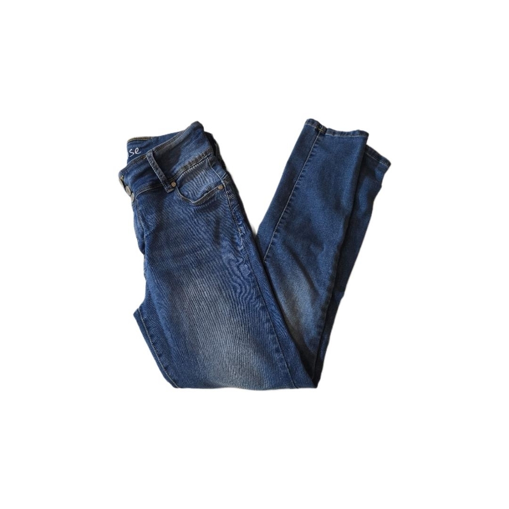 Dark Wash Blue Skinny Jeans‎